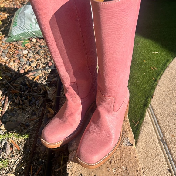 Pink Leather Women's Boots Frye’s Campus Boot - Picture 2 of 7